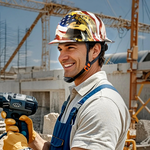 خوذة أمان كاملة الحافة للبناء مصنوعة من البولي إيثيلين عالي الكثافة مع تهوية وحماية من الشمس بنمط ألياف الكربون معتمدة للعمل الصناعي - Product Image 3