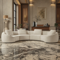 Juego de sofá curvo en forma de U de terciopelo seccional italiano de lujo moderno para hotel o villa para uso de lujo en la sala de estar