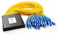Kotak ABS Pasif Serat Optik FTTH 1*4 1 X 6 1x8 1*32 PLC Splitter dengan Konektor sc Apc Upc