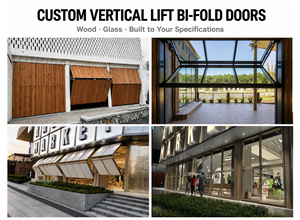 <span class=keywords><strong>Porte</strong></span> <span class=keywords><strong>de</strong></span> <span class=keywords><strong>garage</strong></span> électrique à pliage vertical en aluminium et placage <span class=keywords><strong>de</strong></span> bois <span class=keywords><strong>de</strong></span> haute qualité au design moderne, résistante à l'eau, pour façade commerciale - Product Image 5
