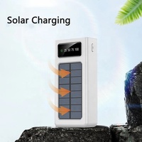 Nouvelle arrivée, batterie solaire portable étanche 20000mAh avec sortie Micro USB 5W, quatre câbles intégrés pour une utilisation en extérieur
