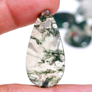 Natural Rainbow Moss Agate Cabochon Gemstone Loose <b>Stone</b> Moss Inclusions Jewelry Making Wholesale Featuring Color Play High - Product Image 1