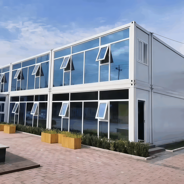 High End Glass Wall Container House Modern Design Tempered Glass Facade for Corporate Project Office Modular Office Building