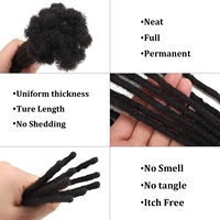 Extensions de dreadlocks afro bouclées 100 % cheveux humains, 0,2/0,4/0,6/0,8 cm, pour tresses au crochet en vrac pour femmes noires