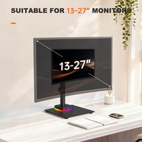Soporte de Monitor de un Solo Brazo Khcoohoo Personalizado, Soporte de TV de Escritorio de Aleación de Acero, Inclinación de 90°, Rotación de 360° para TV de 13"-27", Capacidad de Carga de 8 kg