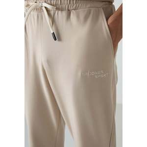 Ensemble de survêtement pour homme en coton beige, épais, doux, texturé, coupe ample, brodé - 85252 - Beige/beige - Product Image 5
