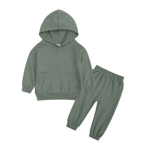 Conjuntos de Ropa Deportiva para Niños RTS, Chándal con Capucha, Trajes Deportivos Lisos en Color Morandi, Ropa Infantil Lista para Enviar - Product Image 5
