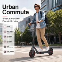 Trottinette électrique urbaine légère grise, moteur puissant, batterie grande capacité, freinage double nid d'abeille, idéale pour les trajets quotidiens au bureau et à l'école