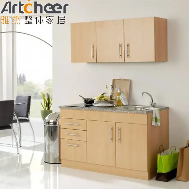 Piccoli mobili da cucina moderni con lavello a vasca singola per il design dell'appartamento di piccole stanze