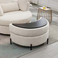 Fauteuil rond moderne, fauteuil pivotant à 360 degrés, fauteuil rembourré en forme de demi-lune, banc de rangement ottoman, fauteuil de détente, salon