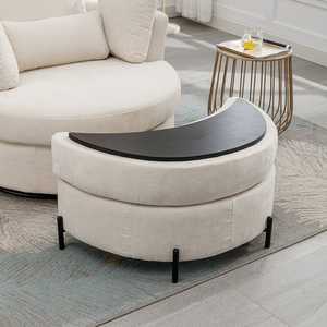 Hiện đại Vòng Cuddle ghế 360 xoay Thùng ghế bọc nử<span class=keywords><strong>a</strong></span> lưỡi liềm trăng lưu trữ băng ghế dự bị ghế Ottoman giải trí ghế phòng khách - Product Image 3