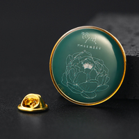 Badge personnalisé sur mesure, rond, plaqué or, en métal, 30 mm, 40 mm, 50 mm de diamètre, avec logo imprimé et revêtement époxy en relief sur le dessus
