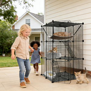 Ağır Hizmet Tipi Güçlü Dayanıklı <span class=keywords><strong>Metal</strong></span> Demir Tel Kaçış Önleyici Çıkarılabilir Tepsili Ev Veranda Kullanımı Büyük Kapasiteli <span class=keywords><strong>Metal</strong></span> Evcil Hayvan Kafesi - Product Image 1