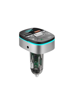 AGETUNR T75 transmetteur FM <span class=keywords><strong>Bluetooth</strong></span> <span class=keywords><strong>Kit</strong></span> <span class=keywords><strong>voiture</strong></span> 18W QC3.0 Charge rapide adaptateur de <span class=keywords><strong>musique</strong></span> AUX 7 lumières activer Siri Bass EQ lecteur MP3 - Product Image 2