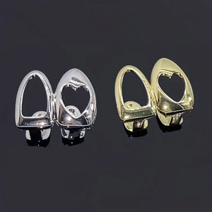 Nouveaux Bijoux de Corps Tendance et Stylés, Accessoires Hip Hop Dorés Lisses et Modernes, avec Cœur Creux Double, pour un Look Audacieux - Product Image 4