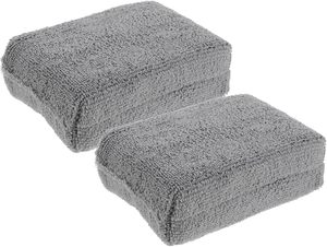 Custom Microfibre Ceramic Coating Applicator Sponge <b>Car</b> Washing With Plastic Barrier Premium for Detailing Cleaning - Product Image 1