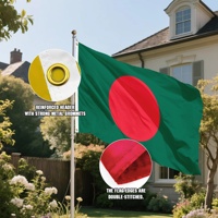 Drapeau national du Bangladesh personnalisé pour l'extérieur, simple ou double face, 90x150cm, vert et rouge, en polyester 100D