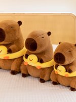 Peluche Capybara d'été avec bouée de natation, adorable animal en peluche, 23-50 cm, cadeau pour enfants et adultes