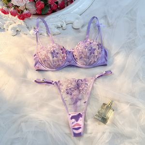 Nuovo Set di Lingerie Sexy per Donne Stile Maturo con Decorazioni Ricamate Senza Ferretto Intimo e Mutandine - Product Image 2