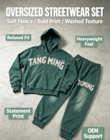 Survêtement unisexe à capuche personnalisable avec logo, imprimé, respirant, de haute qualité, style rétro délavé à l'acide, avec lettres et rivets appliqués, pour le sport et le streetwear