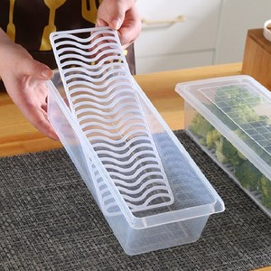 Scatola per alimenti in plastica con piastra di scarico rimovibile e coperchio contenitori per congelatore portatili impilabili da cucina - Product Image 4