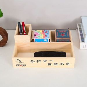 Organizador de Almacenamiento de Tiza con Péptidos Xi, Caja de Madera con Múltiples Compartimentos, Material Didáctico para Escritorio de Aula y Profesor - Product Image 4
