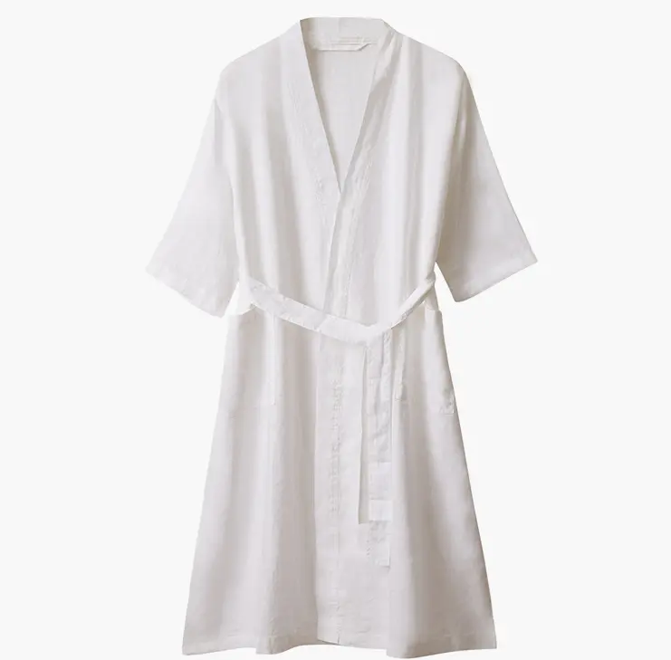 Высококачественный домашний халат нового дизайна из натурального легкого льна 100% льняные пижамы
