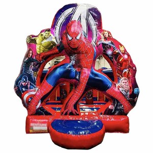 Château gonflable Spiderman <span class=keywords><strong>de</strong></span> qualité commerciale avec toboggan <span class=keywords><strong>et</strong></span> <span class=keywords><strong>mur</strong></span> d'escalade à louer - Product Image 1