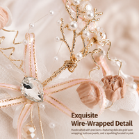 Corsage de poignet de mariée, fleur artificielle papillon, bracelet de poignet en perles pour mariée, demoiselle d'honneur, mariage, banquet, fête, décoration de main