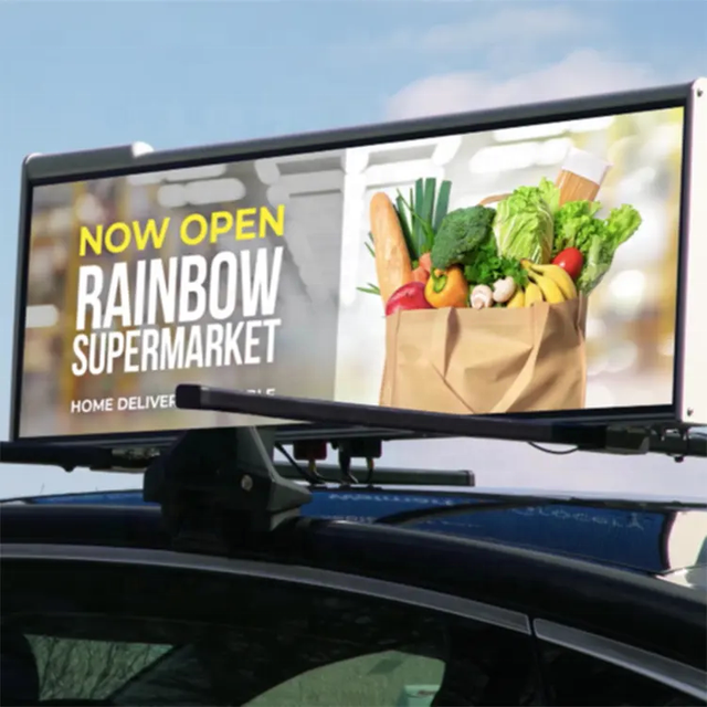 High Brightness Taxi Roof LED Display Energy Saving Outdoor Advertising Screen