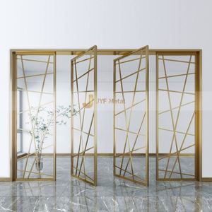 EX357 JYF Modern Home Commercial Stainless Steel Partition Laser-Cut Durable Foldable Art Theme Multi-Functional 2 Screens - Product Image 4