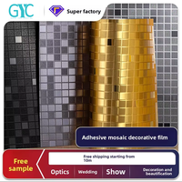 Film Logam Mosaik Efek Metalik PET Perak Brushed Gaya Minimalis Film 3D Cina untuk Dekorasi Latar Belakang Panel Veneer Kayu