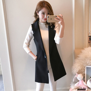 <span class=keywords><strong>Gilet</strong></span> sans manches pour <span class=keywords><strong>femme</strong></span>, coupe ajustée, col mandarin, fibre de polyester, vintage, <span class=keywords><strong>mi</strong></span>-<span class=keywords><strong>long</strong></span>, tendance - Product Image 4