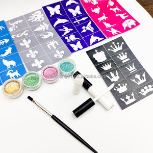Kit de Tatuajes con Purpurina con Plantillas de Animales y Coronas, Polvo y Pinceles para Decoración de Fiestas Infantiles en la UE y EE. UU. - Product Image 6