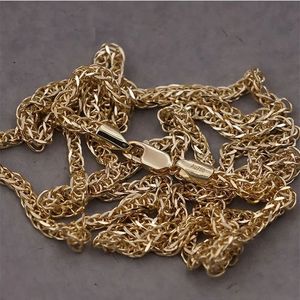 Xinfly 2023 Nuevo Collar Largo de Diseño para Hombre y Mujer, Cadena de Cola de Zorro de Oro Puro de 18K, 3.1MM de Ancho, Estilo Chopin - Product Image 2