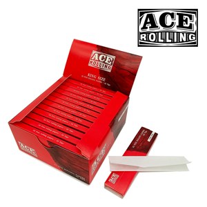 Private Label ACE <b>Red</b> Pack King Size Rolling <b>Papers</b> with 32 <b>Papers</b> and 32 Filter Tips per Booklet Custom Display Packaging - Product Image 3