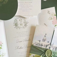 Cartes d'invitation personnalisées de haute qualité, illustrations sur mesure, cartes d'invitation pour mariage, entreprise, fête, OEM, ODM, petit MOQ acceptable