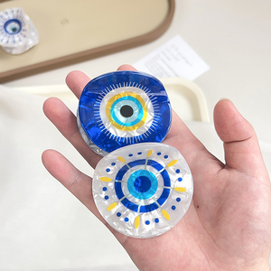 Pince à <span class=keywords><strong>cheveux</strong></span> personnalisée en acrylique 6 cm motif œil <span class=keywords><strong>de</strong></span> diable bleu pour femme, accessoires créatifs pour <span class=keywords><strong>cheveux</strong></span> - Product Image 3