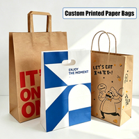 Sacs en papier à emporter pour cadeaux, aliments et vêtements, sacs d'emballage en papier personnalisés imprimés avec poignée