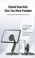 Support de tablette magnétique en aluminium à rotation 360 degrés pour bureau, compatible avec les iPad Apple de 8 à 13 pouces, avec un aimant puissant