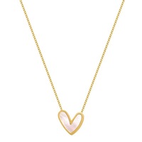 Collier classique en acier inoxydable couleur or avec pendentif cœur coquillage 2023 – Magnifiques accessoires de bijoux pour filles, collier tendance pour femmes