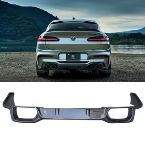 Real Carbon Fiber Rear <b>Diffuser</b> Bumper Chin Lip Spoiler Splitters for BMW F98 X4M 2019 - 2021 <b>Car</b> Styling - Product Image 2