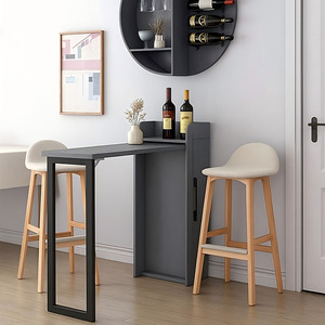Mueble de Pared Moderno de Diseño de Fábrica, Almacenamiento Personalizado, Plegable, Extensible, Mesa de Panel de Madera para Sala de Estar, Barra de Bar para el Hogar - Product Image 5