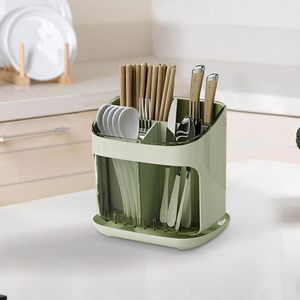Cesta de drenaje de cocina de gran capacidad para el hogar, organizador de palillos y cubiertos, para cuchillos, tenedores y cucharas - Product Image 1