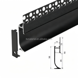 Perfil <span class=keywords><strong>de</strong></span> Rodapié LED Empotrado <span class=keywords><strong>de</strong></span> Aluminio Moderno para Placas <span class=keywords><strong>de</strong></span> Yeso, Perfil Oculto para Base <span class=keywords><strong>de</strong></span> Pared, para Hoteles, Villas y Renovaciones Residenciales - Product Image 4