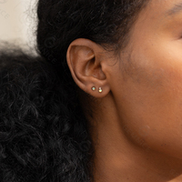 Gemnel Boucles d'oreilles à dos plat en opale plaquée or 18 carats