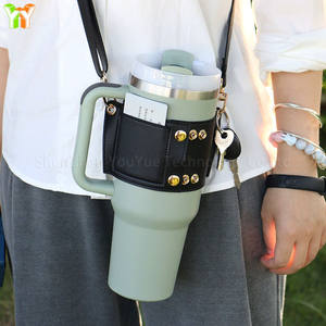 Регулируемый держатель для стакана из искусственной кожи, держатель для стакана, держатель для путешествий, 30/40 унций с держателем для карт - Product Image 3