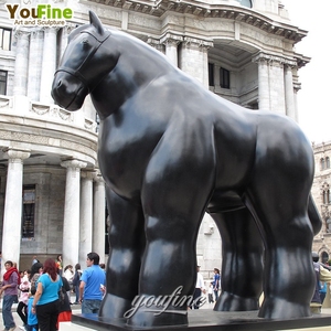 Famosa estatua de caballo de <span class=keywords><strong>Fernando</strong></span> Botero de bronce abstracto al aire libre - Product Image 1