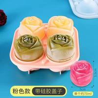 M 3D Rose Moules À Glace 4 Trous Plateau À Glaçons Moule En Silicone En Forme De Fleur Moule À Boules De Glace Maker Cuisine Bar Ustensiles Outil Accessoires
