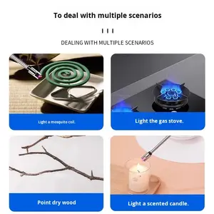 Encendedor de Cocina, Encendedor de Gas a Prueba de Viento, Recargable Tipo-C, Encendedor Eléctrico de Pulso Extendido, Encendedor de Cigarrillos Tipo Pistola - Product Image 5